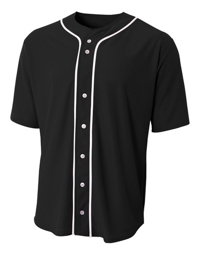 A4 Youth Polyester/Spandex Full Button Stretch Mesh Baseball Jersey NB4184 S-XL - Picture 3 of 10