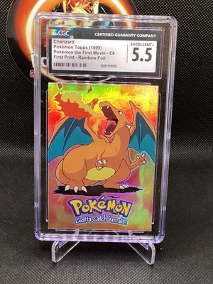 1999 Pokemon Topps Charizard Rainbow Foil First Print Movie Edition !!!