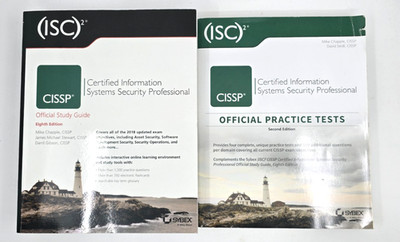 CISSP Official Study Guide & Practice Tests Book Lot of 2 ISC2 Cybersecurity