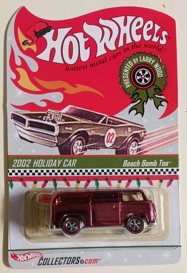 HOT WHEELS 1/64 RLC 2002 HOLIDAY CAR RED BEACH BOMB TOO W