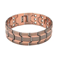 Three-Row Ultra Magnetic Copper Bracelet Therapy Arthritis Pain Relief Men Gift
