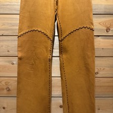 当日発送フォロー割NORTH BEACH LEATHER WIDE PANT Vintage 1970s North Beach Leather Tan Whipstitch Flares – 70sstacks