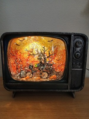 Pumpkin Hallow TV With Water Lights Up LED Open Box