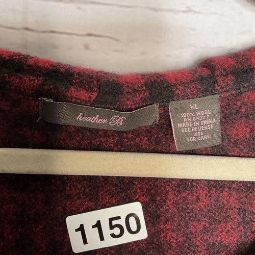 Cárdigan de Colección Heather B 100% Lana Tejido Manga Corta Cremallera Completa Mujer Talla XL Rojo Foto 2 de 4