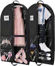 2Pack Dance Garment Bags for Dancers, 40" Garment Bags for Hanging Clothes wi...