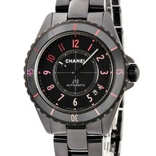 Chanel J12 BLUSH H10312 Stainless Steel Ceramic 38mm Black Dial #HDW250