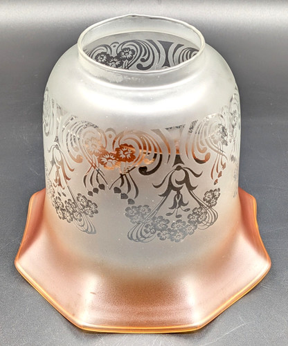 Vintage Hand Blown Vianne Style French Art Nouveau Glass Shade, 2-1/4” Fitter