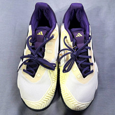 adidas Barricade 13 Men's Tennis Shoes US 9 Medium White Purple Black Gold