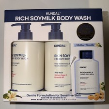 KUNDAL Rich Soymilk Creamy Body Wash Mellow Vanilla 3-Pack. NEW