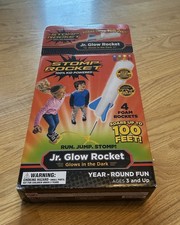 Stomp Rocket Jr Glow Rocket Set Glows In Dark Launcher  3 Foam Rockets In Box