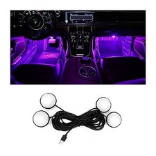 Car Interior LED Lights, Automotive Ambient Neon Light Kit with USB Port, Pink