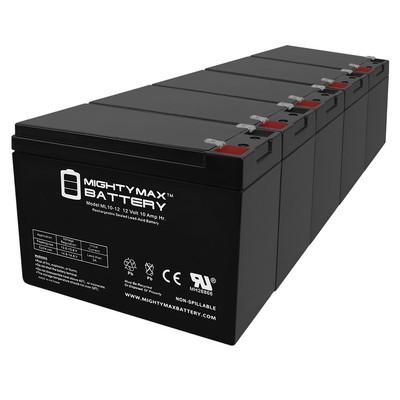 Mighty Max 12V 10AH SLA Replacement Battery for Exit Signs - 5 Pack