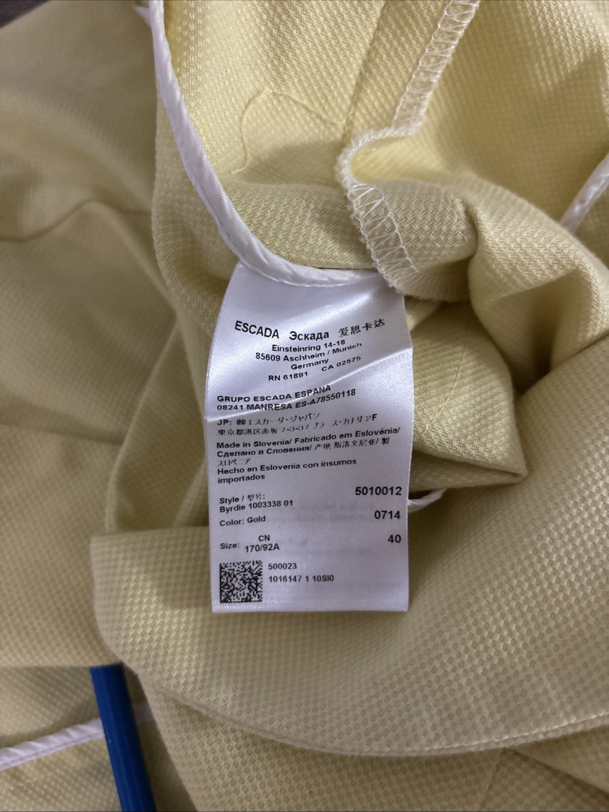 ESCADA Womens Blazer Jacket Two Button Cotton Yel… - image 6