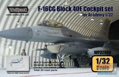WPD32060 1:32 Wolfpack F-16CG Block 40E Falcon Cockpit Set (ACA kit)