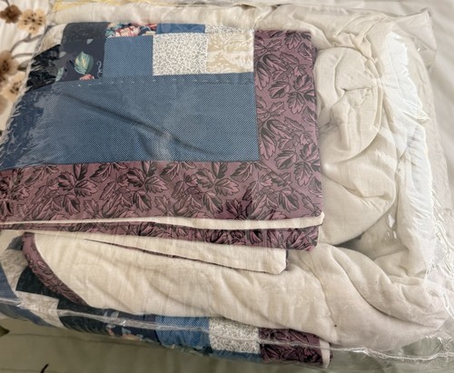 Vintage Caress Quilt Set Full Queen Bouquet Of Hearts Cottage Core Handcrafted - Picture 17 of 18