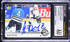 Alexei Zhitnik Signed 1992-93 Upper Deck Young Guns Card #566 CGC AU JSA 10 Auto