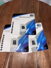 64G Micro SD Memory Cards for Smartphones Cameras Tablets - Lot of 3 - New