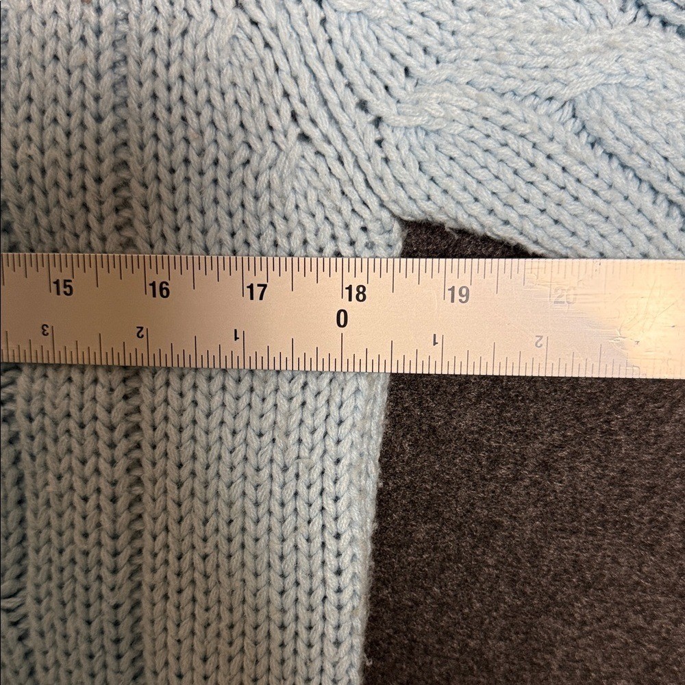 1970s Izod Lacoste Pastel Blue  V-Neck Sweater with Yellow and Navy Trim Large thumbnail 9