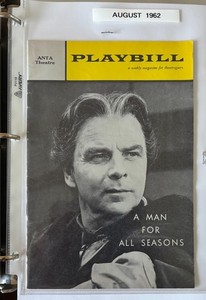 A Man for All Seasons Playbill / August 1962 / Emlyn Williams & Faye Dunaway
