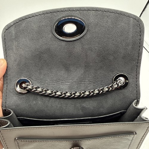 COACH Parker Colorblock Leather Shoulder Bag Black Gray Creed# 29390 - Picture 10 of 21