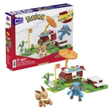 Mega Pokemon Figures Building Set Picnic Adventure 193 Pieces with Eevee and Lucari...