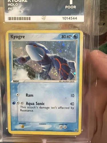 Pokémon Kyogre Holo Card 6/106 EX Emerald 2005 Rare Ace 1 Pop 1 Fat swirl