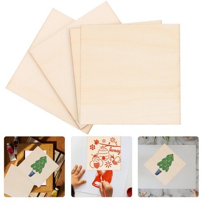 4pcs DIY Malmalerei Holzscheiben Quadratscheiben Holzhandwerk für Kinder Kinder