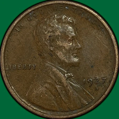 1927-D Lincoln Wheat Cent Extremely Fine XF Coin #35038
