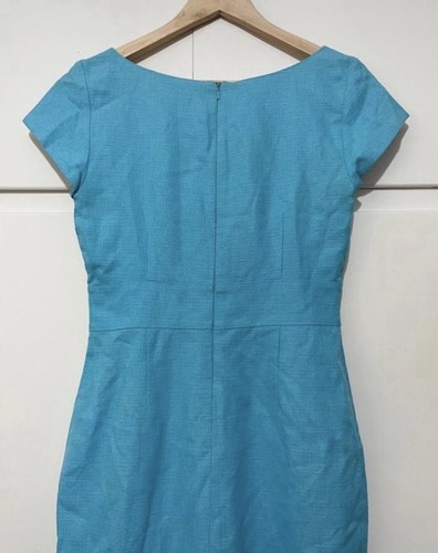 L.K. Bennett Dress Size 10 Turquoise Knee Length Very Good Condition - Picture 9 of 14