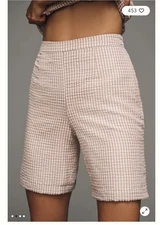 Anthropologie Hutch Gingham Bermuda Shorts Size 10 NWT