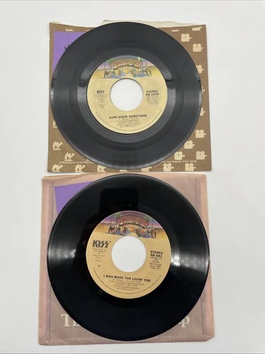 Kiss - 45 RPM LOT OF 2 - I Was Made for Loving You & Sure Know Something (EX)