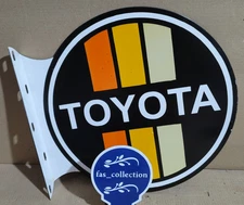 Toyota Porcelain Enamel Sign  19.5 x 17 Inches 2 Sided