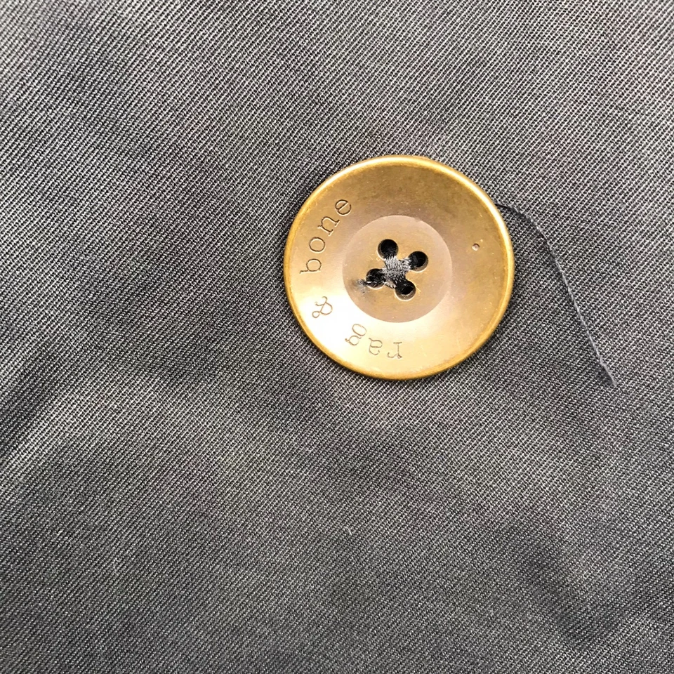 Rag & Bone Trench Coat Womens 8 Navy Double Breasted Belted Rain Jacket - Image 3 of 4