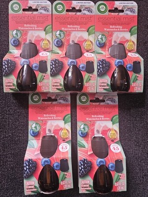 5 Refills Air Wick Essential Mist Refreshing Watermelon & Berries Fragrance Mist