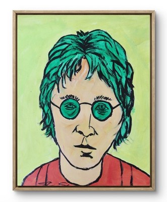 ShawNshawN Original painting 11x14 paper lennon beatles 60s rock star art