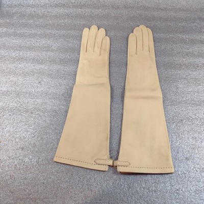 Vintage Hattie Carnegie Gloves Womens 6.5 Leather Opera Made in France 50s