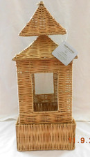 New Southern Living Dillard's Exclusive Rattan Pagoda Lantern Handmade 8"×8"×20"