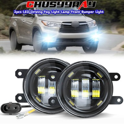 Front Bumper Fog Lights fit 2014-2019 Toyota Highlander Driving Lamps Left+Right