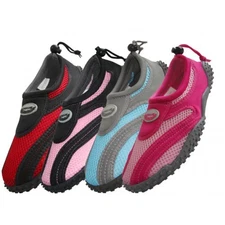 Women aqua shoes water socks, yoga exercise, pool, beach, dance, swim, surf.