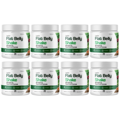 Lanta Flat Belly Shake for Men Women - Official Formula - 8 Tubs