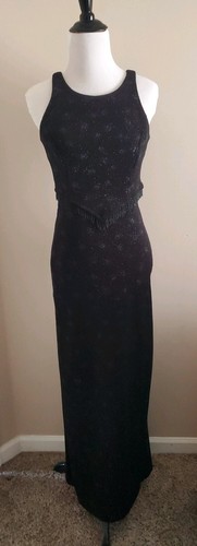 Bari Jay Formal Two Piece Black Dress Sparkle PROM LBD FRINGE - Picture 2 of 5