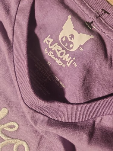 Kuromi Sanrio Mesh Layered Long Sleeve T Shirt — BoxLunch Exclusive size XL - Picture 4 of 4