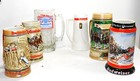 Budweiser Collectible Steins - 6 Piece Lot, Vintage 1980's and 1990's