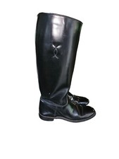 Vintage Custom Black Leather Women's Equestrian Riding Boots Made U.S.A 5 1/2