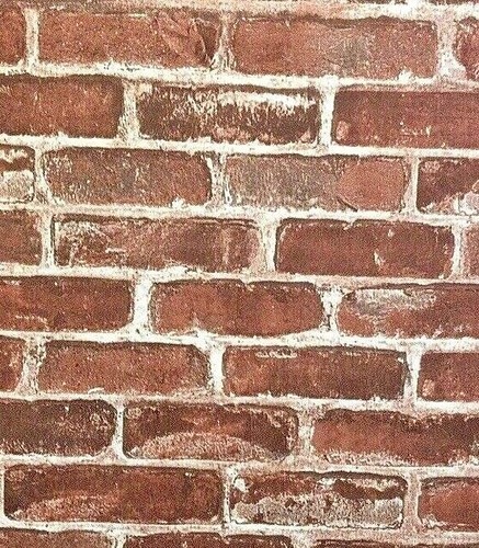 Papel pintado de ladrillo marrón 10M aspecto industrial acabado texturizado limpiable - Imagen 2 de 6