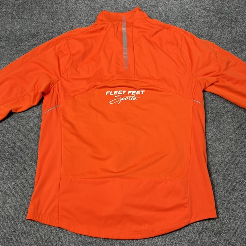 Saucony Jacket Mens M Lightweight Orange Fleet Feet Sports Road Crew Flexshell - Picture 17 of 18
