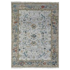 8'10" x 12' Blueberry Muffin Blue Heris Hand Knotted Wool Oriental Rug R84915