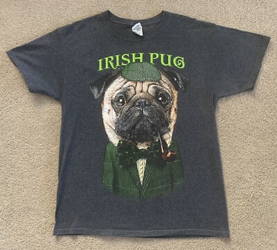 St. Patrick s Day  Irish Pug  T-Shirt In Men s Size Medium 