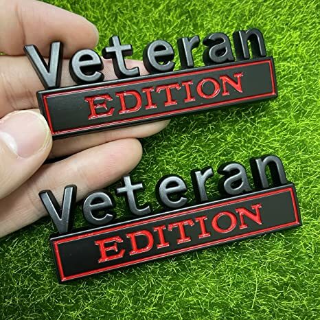 VETERAN Edition Emblem Badge Car Truck Rear Tailgate Sticker Decal Alloy*2pcs - Picture 1 of 14
