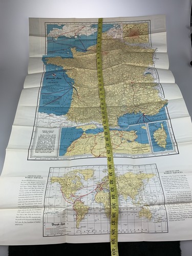 Vintage1930s French Line Trans-Atlantic Cruise Ship Tourist Map France Normandie - Picture 4 of 5